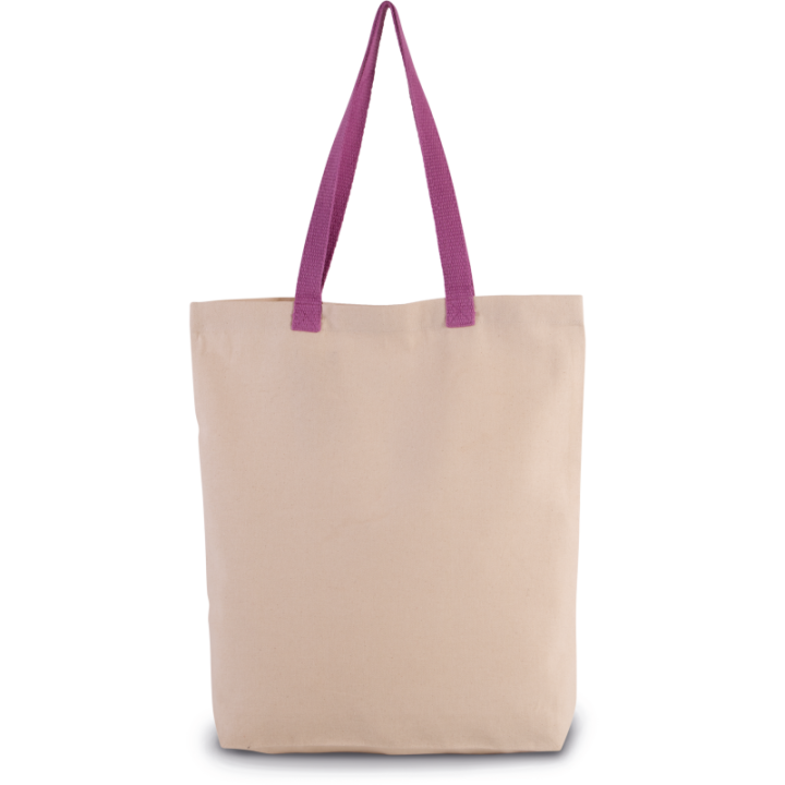 Sac shopping à soufflet avec poignée contrastée