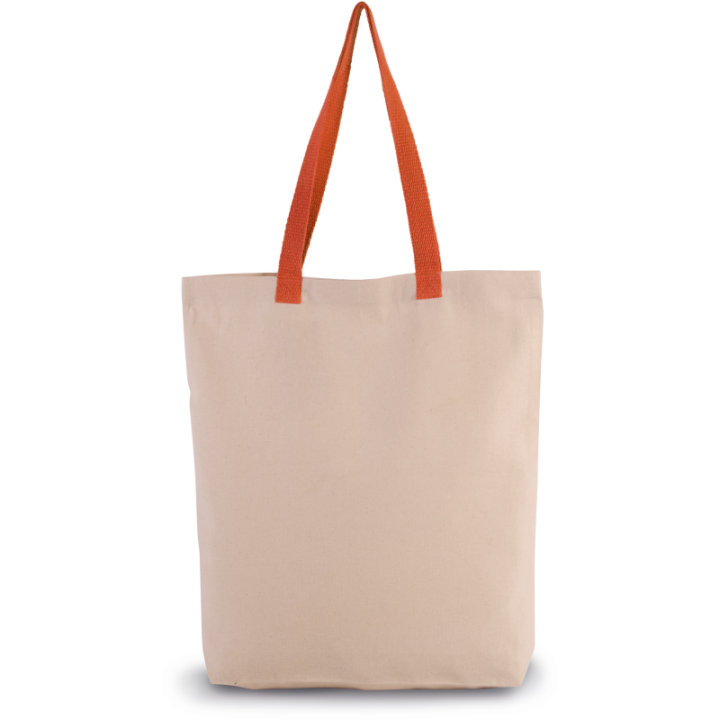 Sac shopping à soufflet avec poignée contrastée