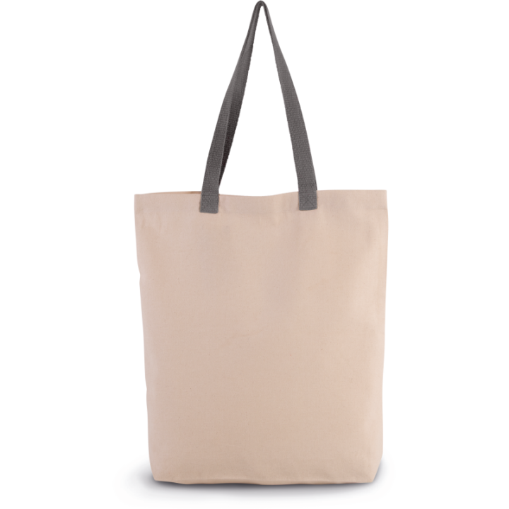 Sac shopping à soufflet avec poignée contrastée