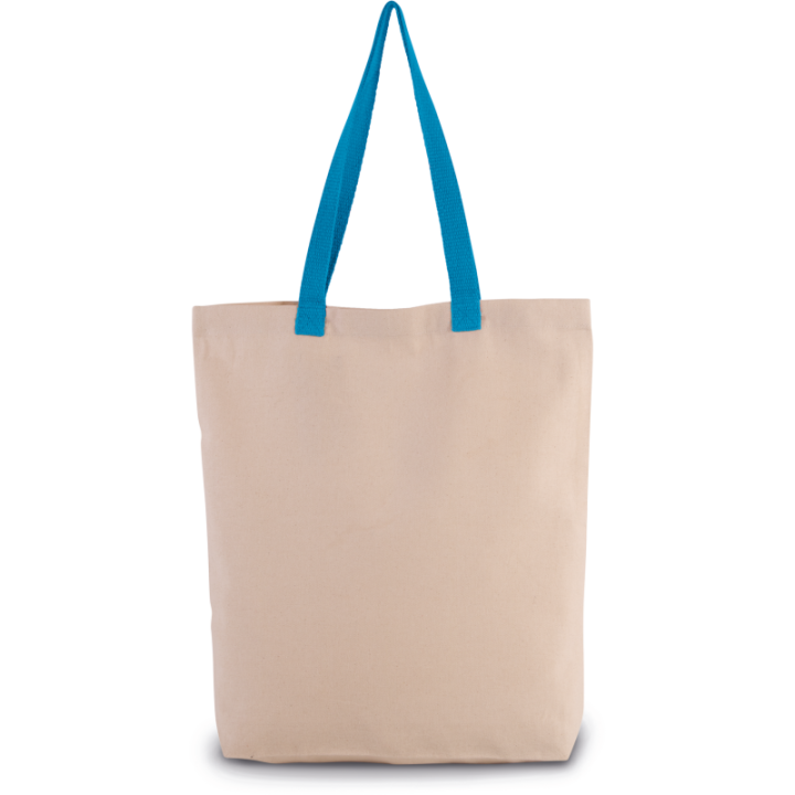 Sac shopping à soufflet avec poignée contrastée