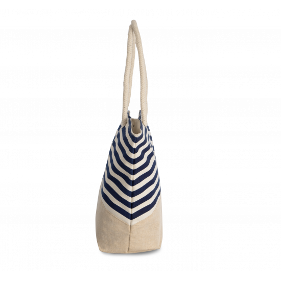Sac shopping style marin en toile de jute