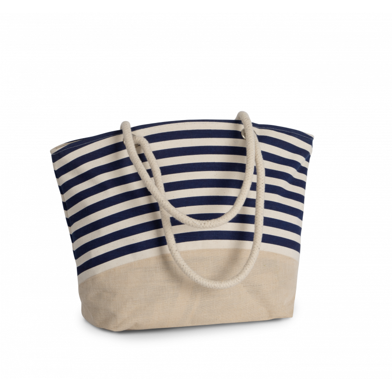 Sac shopping style marin en toile de jute