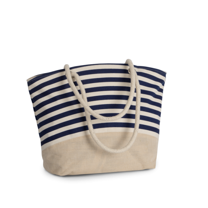 Sac shopping style marin en toile de jute