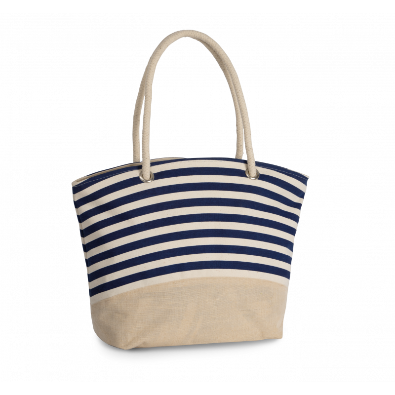 Sac shopping style marin en toile de jute