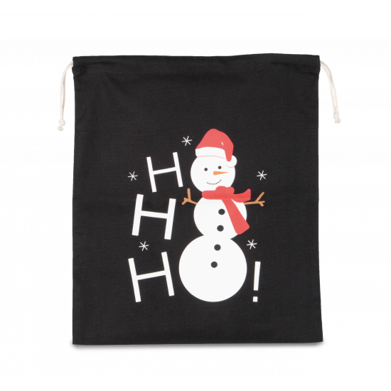 Sac coton à cordon motif bonhomme de neige