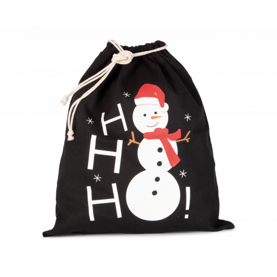 Sac coton à cordon motif bonhomme de neige