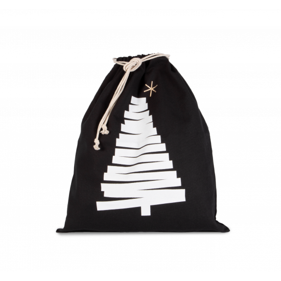 Sac coton à cordon motif sapin