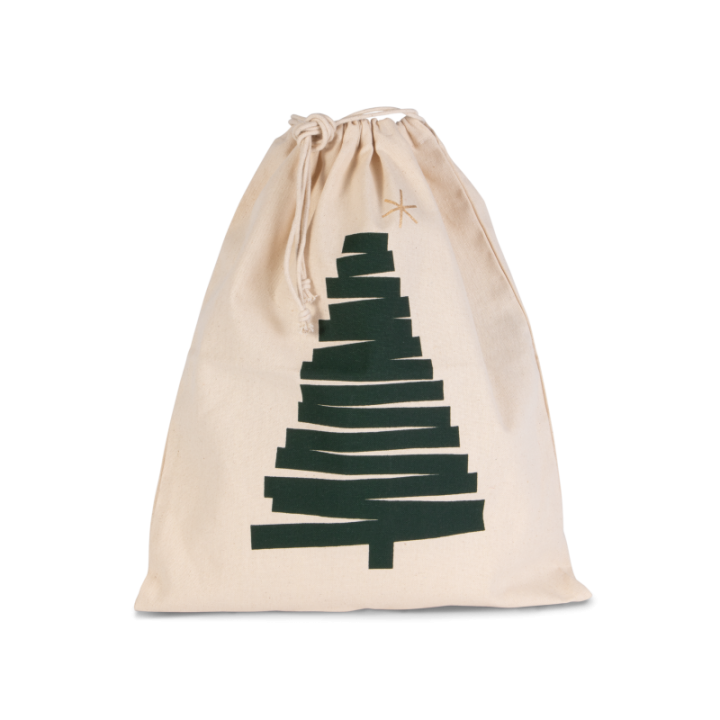 Sac coton à cordon motif sapin