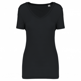 T-shirt lyocell tencel™ col v manches courtes femme - 145 g (2)