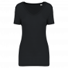 T-shirt lyocell tencel™ col v manches courtes femme - 145 g