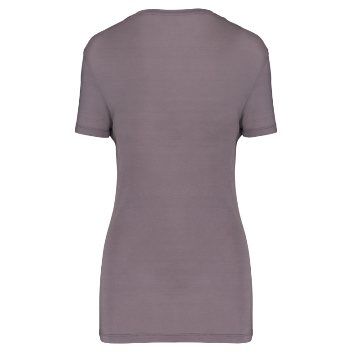 T-shirt lyocell tencel™ col v manches courtes femme - 145 g