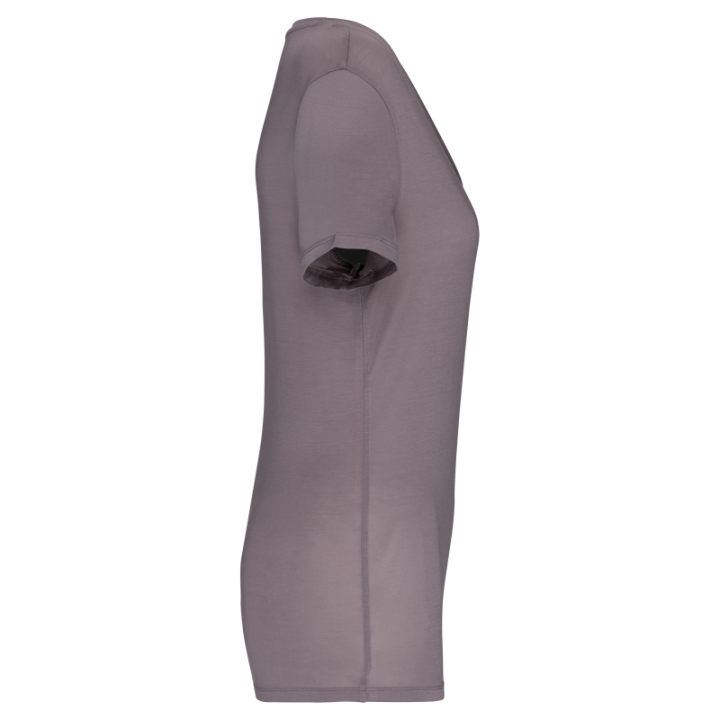 T-shirt lyocell tencel™ col v manches courtes femme - 145 g