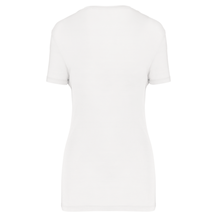 T-shirt lyocell tencel™ col v manches courtes femme - 145 g