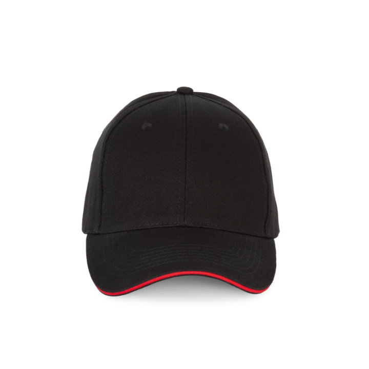 Casquette 6 panneaux avec sandwich de visière contrasté