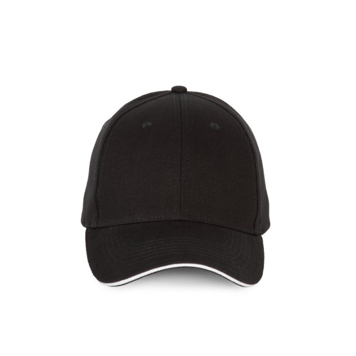 Casquette 6 panneaux avec sandwich de visière contrasté
