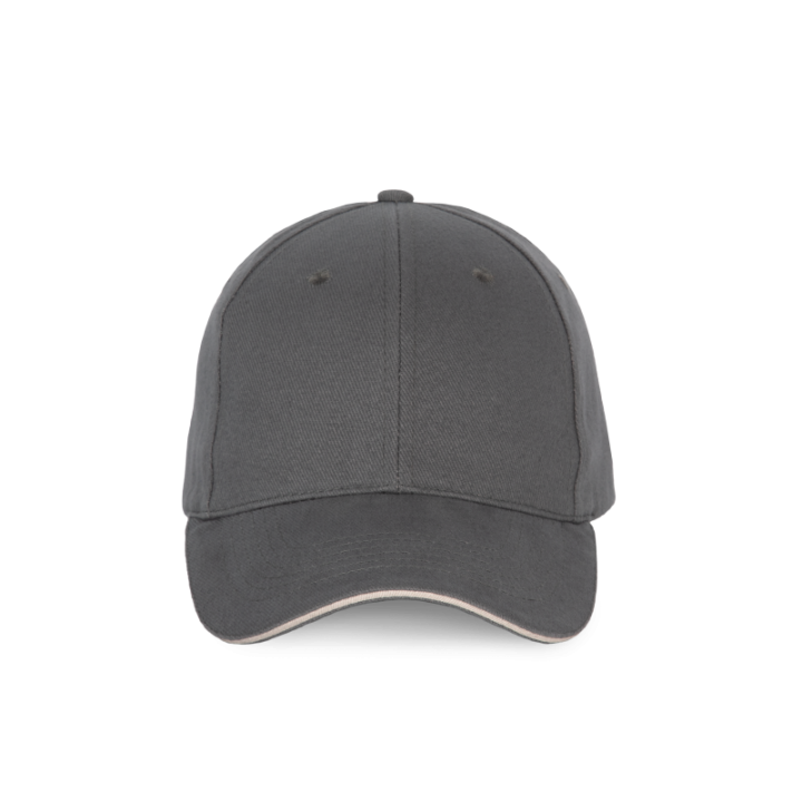 Casquette 6 panneaux avec sandwich de visière contrasté