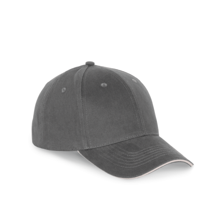 Casquette 6 panneaux avec sandwich de visière contrasté