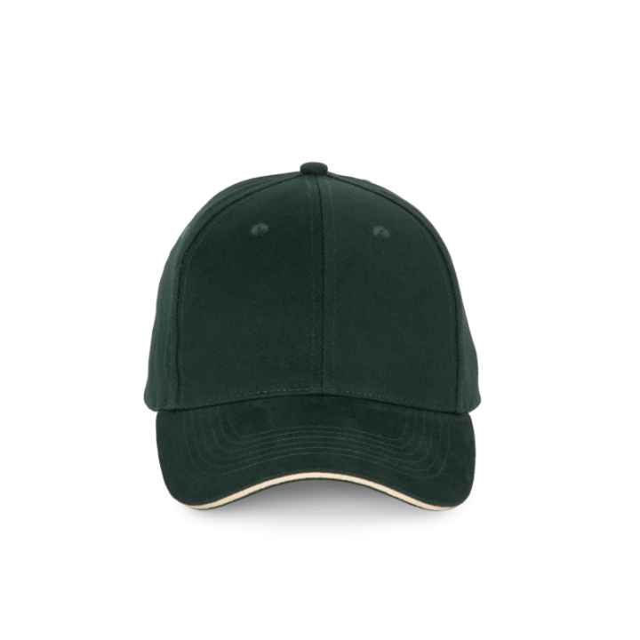 Casquette 6 panneaux avec sandwich de visière contrasté