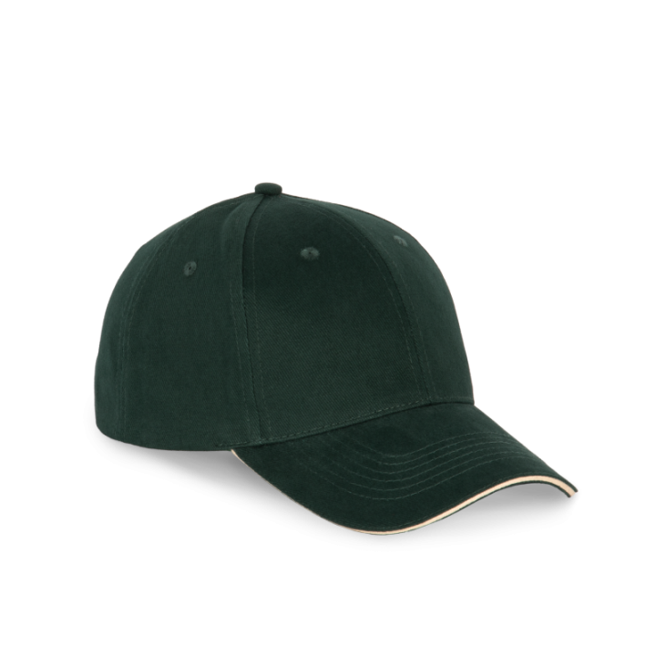 Casquette 6 panneaux avec sandwich de visière contrasté