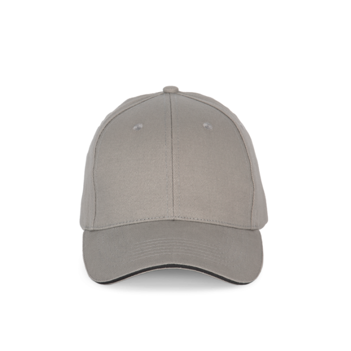Casquette 6 panneaux avec sandwich de visière contrasté