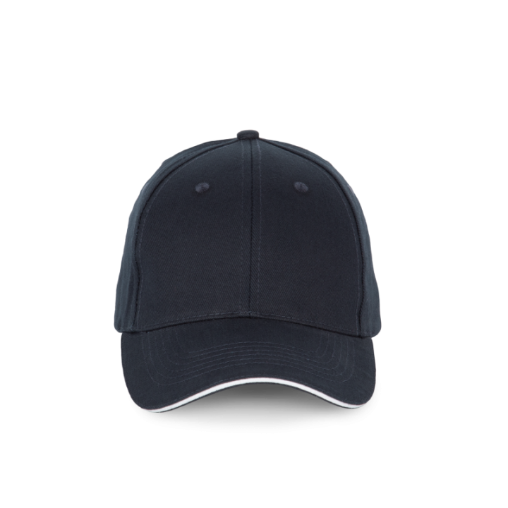 Casquette 6 panneaux avec sandwich de visière contrasté