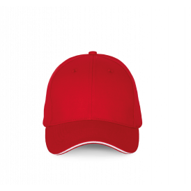 Casquette 6 panneaux avec sandwich de visière contrasté
