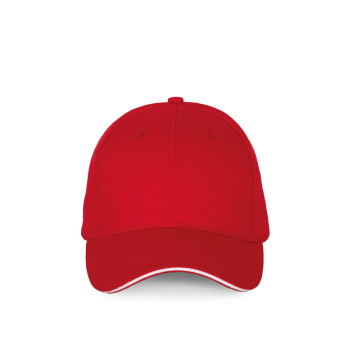 Casquette 6 panneaux avec sandwich de visière contrasté