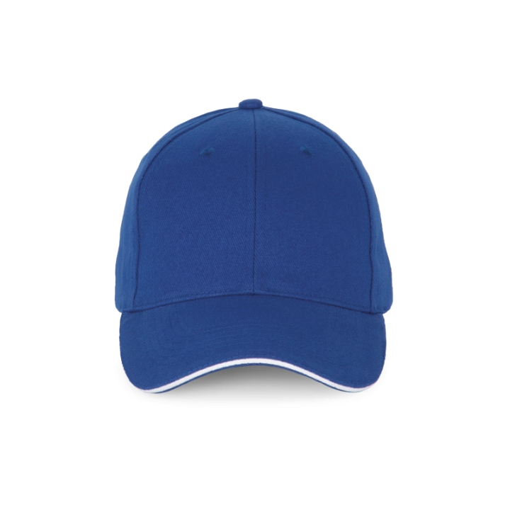 Casquette 6 panneaux avec sandwich de visière contrasté