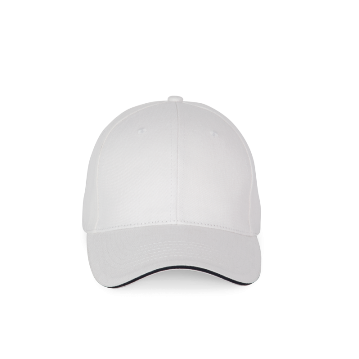 Casquette 6 panneaux avec sandwich de visière contrasté