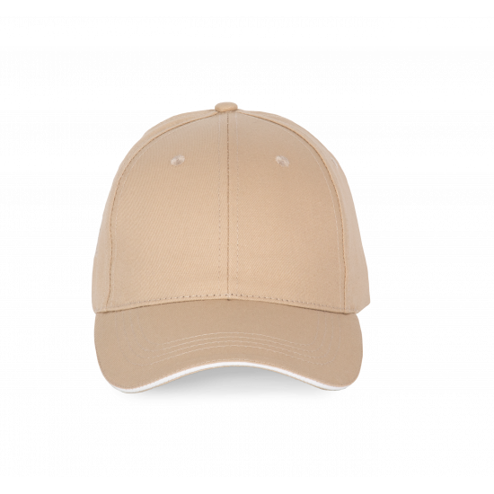 Casquette 6 panneaux avec sandwich de visière contrasté