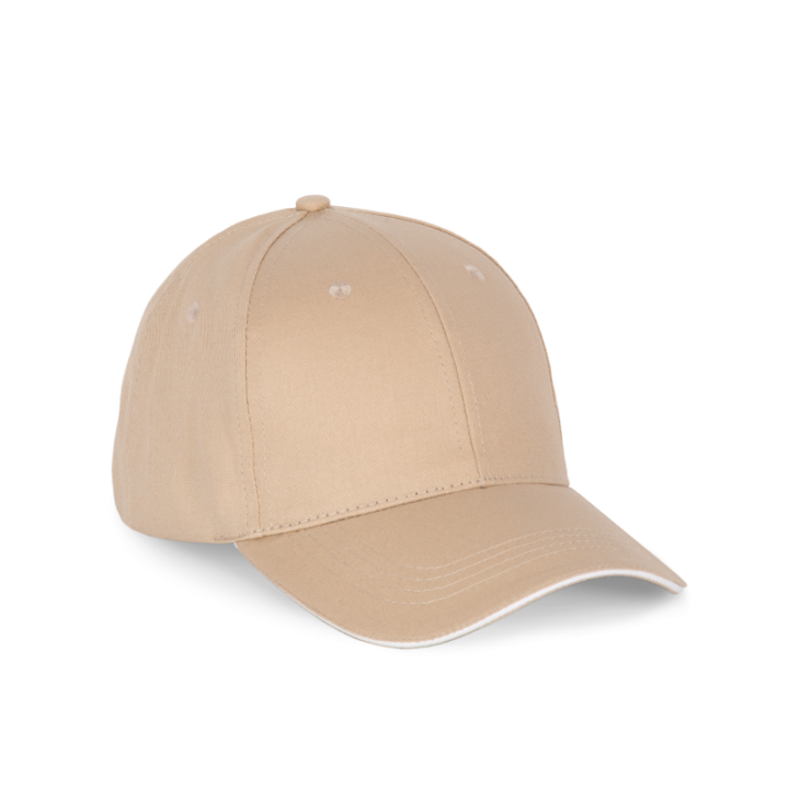 Casquette 6 panneaux avec sandwich de visière contrasté