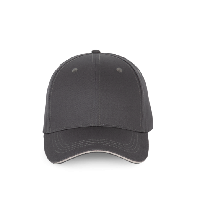 Casquette 6 panneaux avec sandwich de visière contrasté