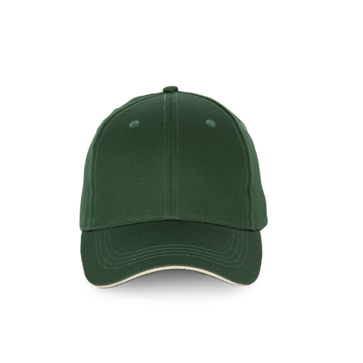 Casquette 6 panneaux avec sandwich de visière contrasté