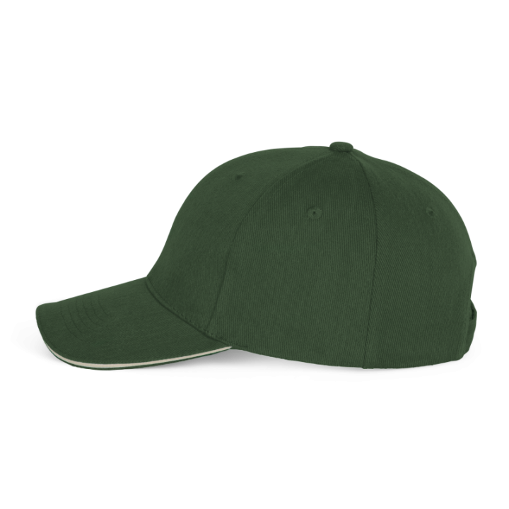 Casquette 6 panneaux avec sandwich de visière contrasté