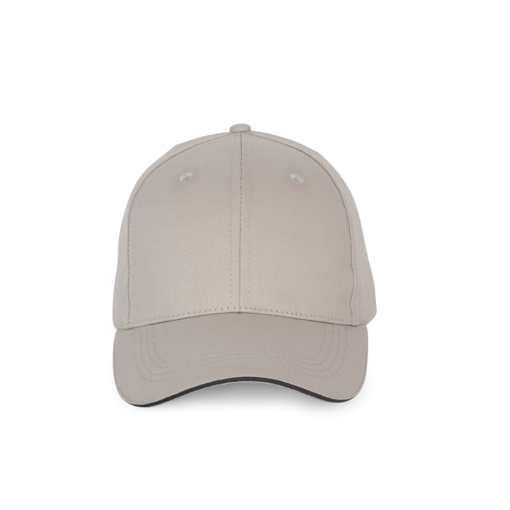 Casquette 6 panneaux avec sandwich de visière contrasté