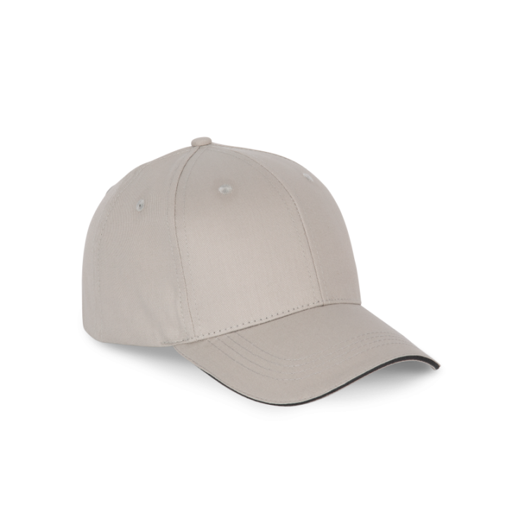 Casquette 6 panneaux avec sandwich de visière contrasté