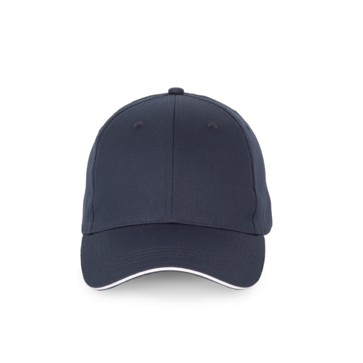 Casquette 6 panneaux avec sandwich de visière contrasté