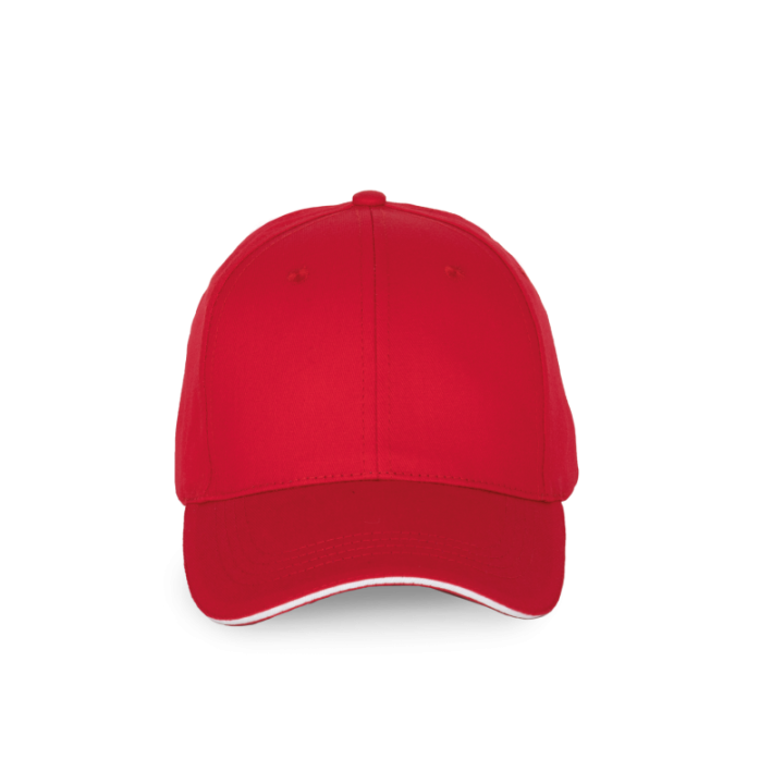 Casquette 6 panneaux avec sandwich de visière contrasté