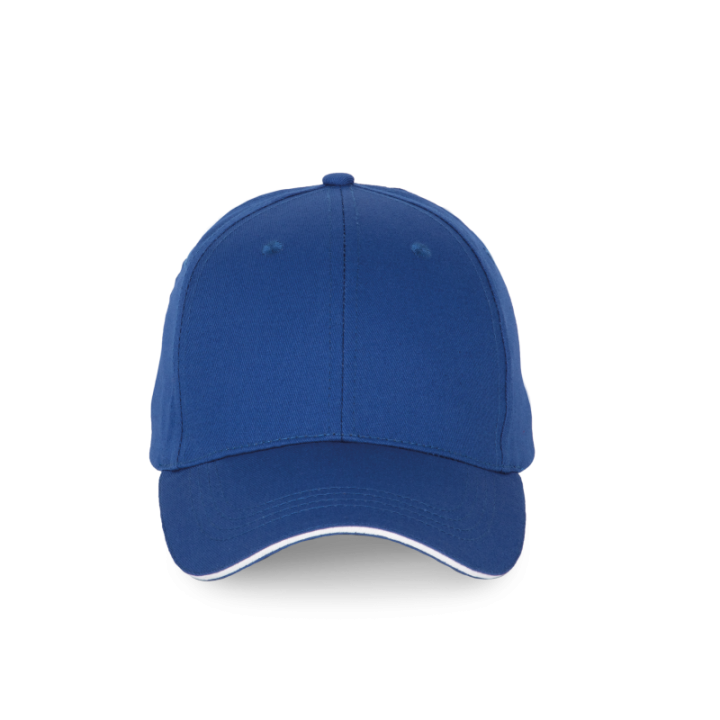 Casquette 6 panneaux avec sandwich de visière contrasté