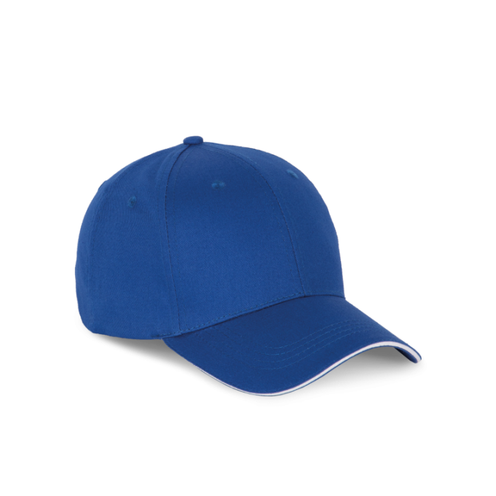 Casquette 6 panneaux avec sandwich de visière contrasté