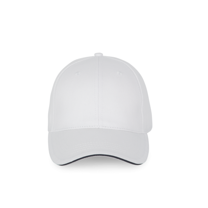 Casquette 6 panneaux avec sandwich de visière contrasté