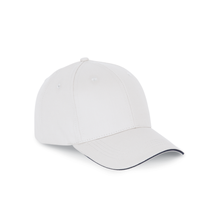 Casquette 6 panneaux avec sandwich de visière contrasté