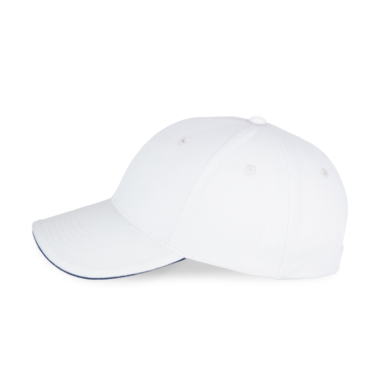 Casquette 6 panneaux avec sandwich de visière contrasté