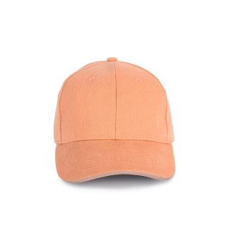 Casquette 6 panneaux en coton bio à visière contrasté