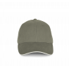 Casquette 6 panneaux en coton bio à visière contrasté