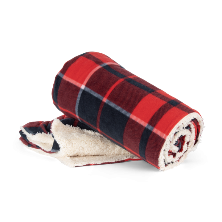 Plaid un côté en polaire, l'autre en sherpa