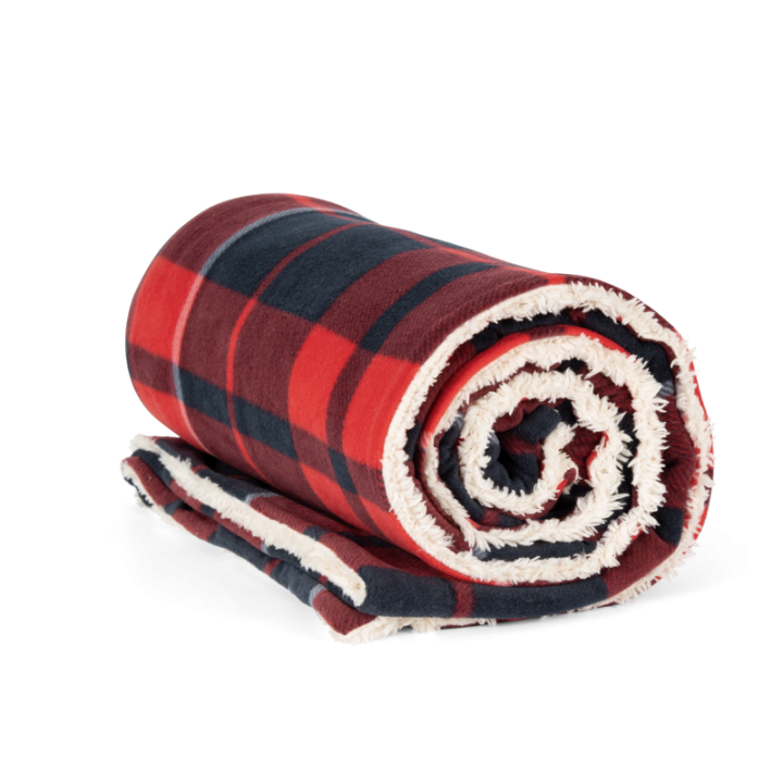 Plaid un côté en polaire, l'autre en sherpa