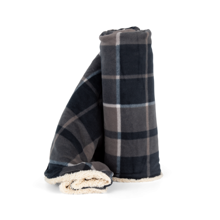 Plaid un côté en polaire, l'autre en sherpa