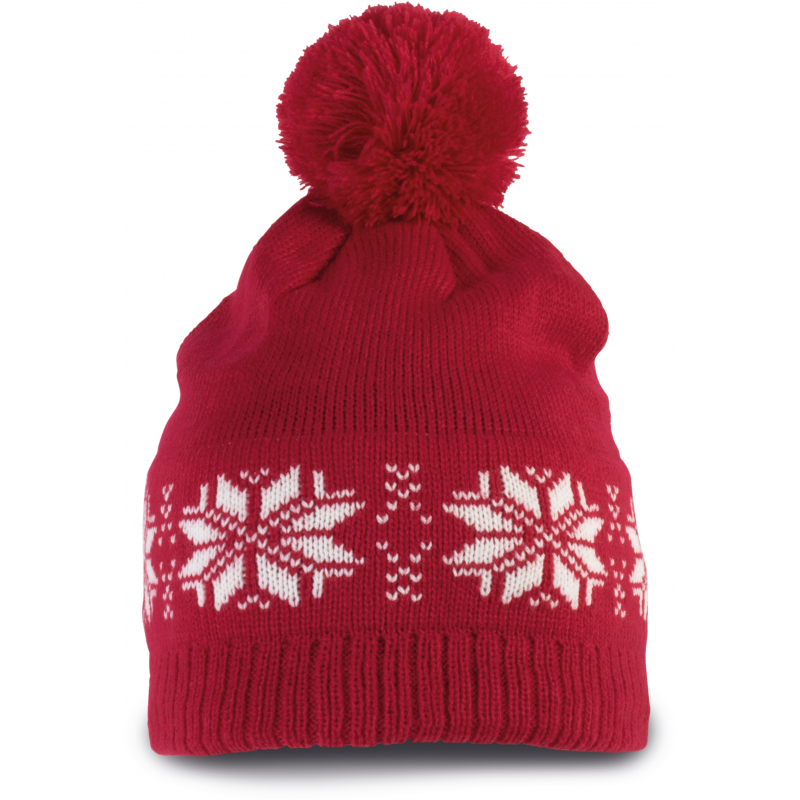 Bonnet tricoté motif étoile