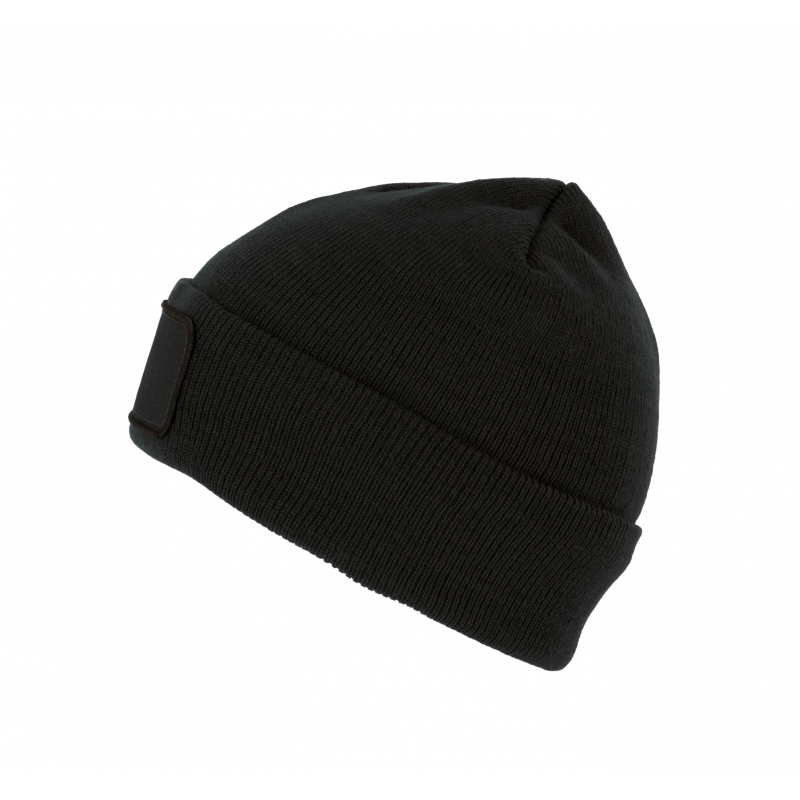 Bonnet fibres recyclés avec patch et doublure isolante thinsulate